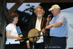 John McEuen accepting the Charlie Poole Festival Organization's Lifetime Achievement award.