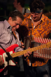 Rick Lagneaux (left) and Wayne Toups at the Sandy Beaches Cruise. Photo by Laura Carbone.