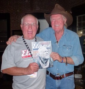 Scott Peavler (l) with Billy Joe Shaver and Scott’s cover story on country music outlaws.