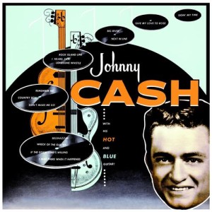 Johnny Cash's firt album, With His Hot and Blue Guitar, released in 1955, was the first of 96 studio albums.